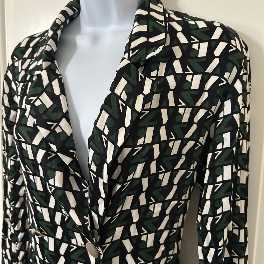 ZARA Basics - Shirts/Tops Green/White/Black-Size Small